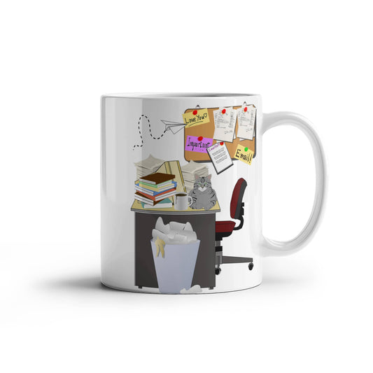 Cluttered Desk Is a Sign of Genius Mug – Funny Office Coffee Mug – 11oz 15oz White Ceramic Mug  Gift for Coworker Boss