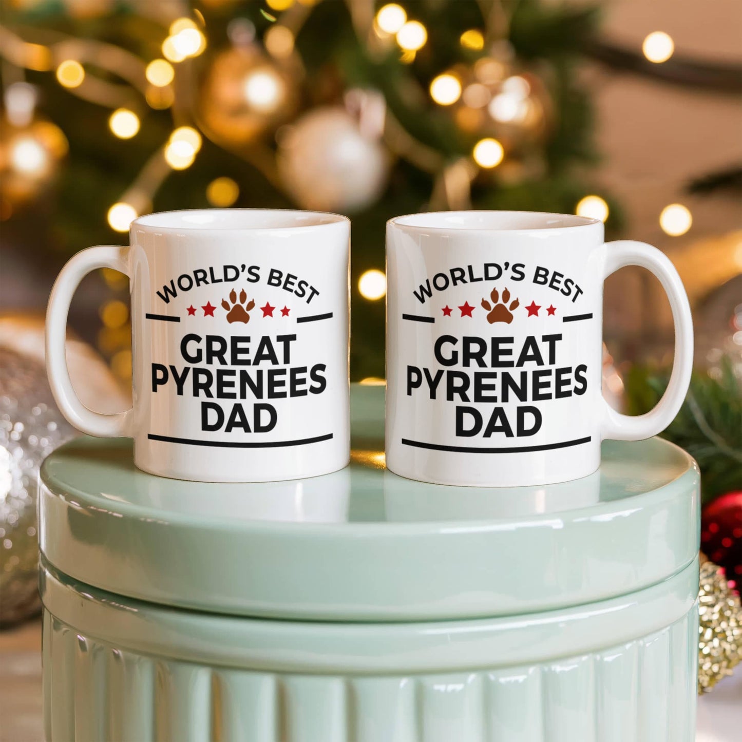World's Best Great Pyrenees Dad White Ceramic Coffee Mug – Funny Great Pyrenees Dog Dad Gift Mug