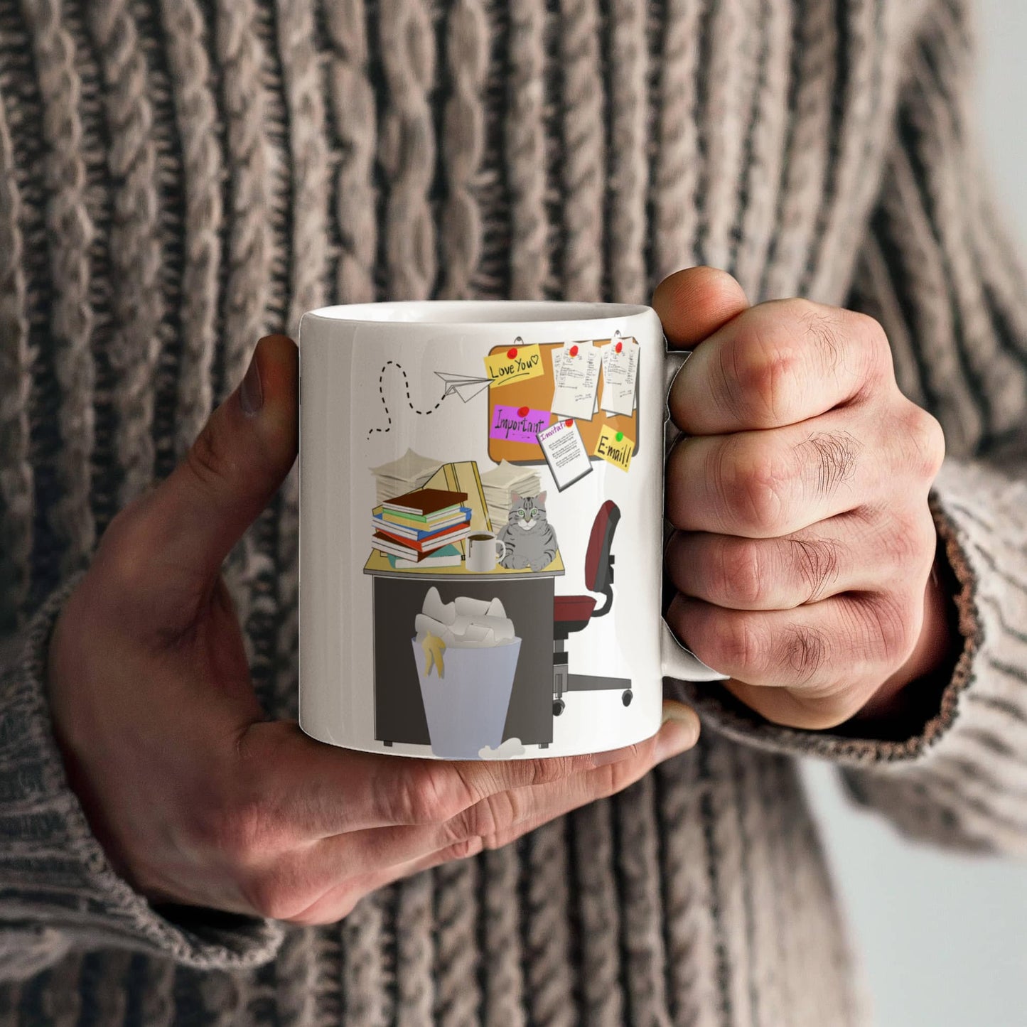 Cluttered Desk Is a Sign of Genius Mug – Funny Office Coffee Mug – 11oz 15oz White Ceramic Mug  Gift for Coworker Boss