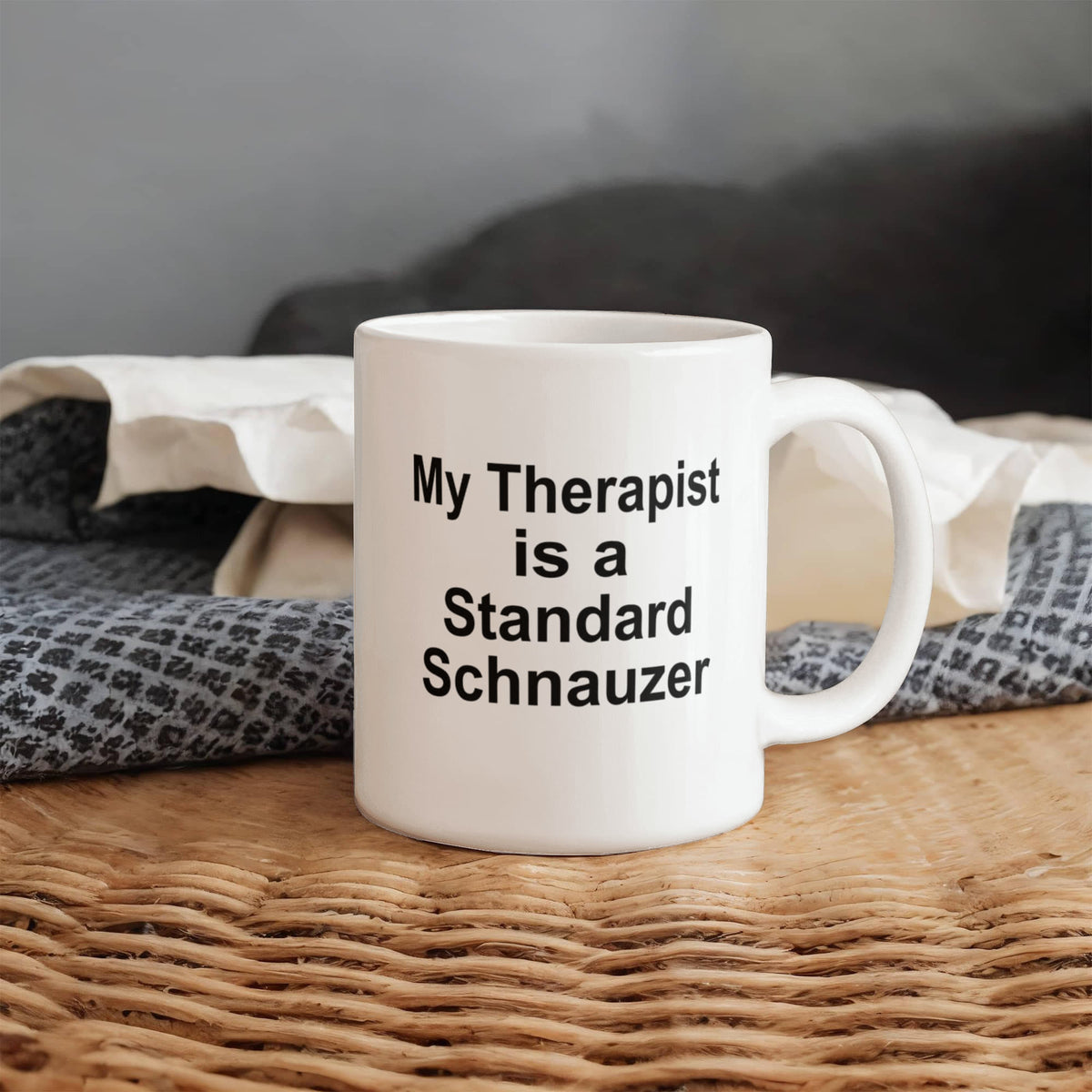 Standard Schnauzer Dog Owner Lover Funny Gift Therapist White Ceramic Coffee Mug
