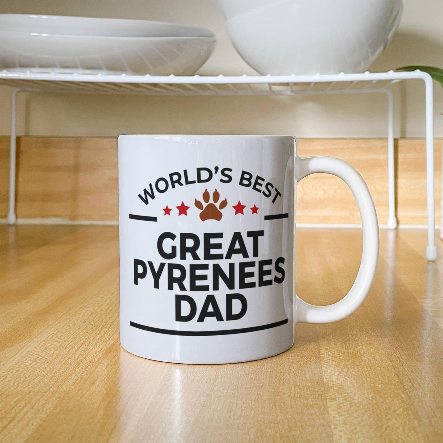World's Best Great Pyrenees Dad White Ceramic Coffee Mug – Funny Great Pyrenees Dog Dad Gift Mug