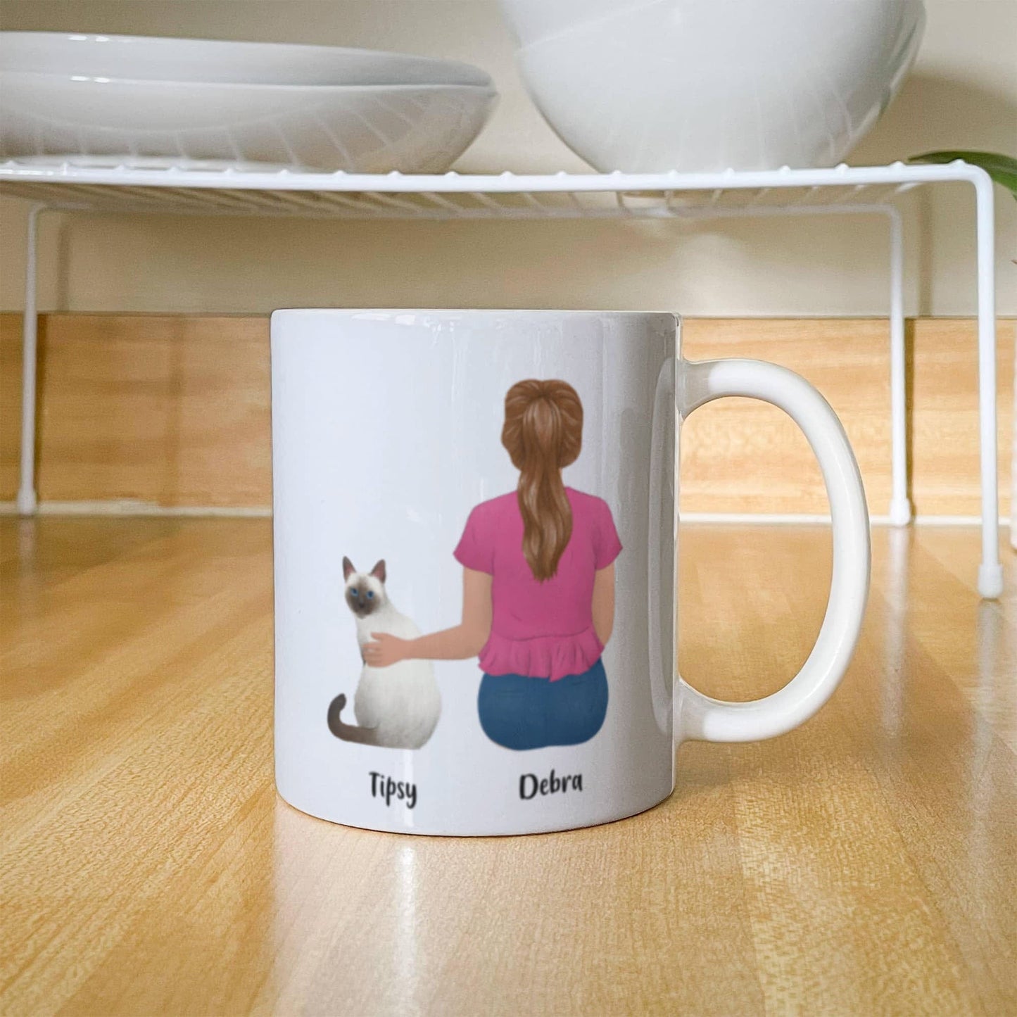 Personalized Cat Mom Ceramic Mug  - All I Need is my Kitty and Coffee