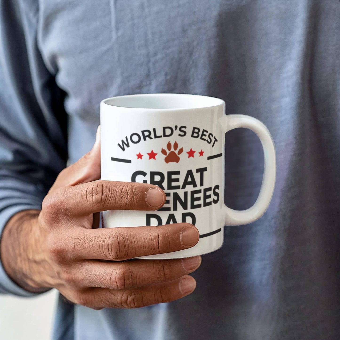 World's Best Great Pyrenees Dad White Ceramic Coffee Mug – Funny Great Pyrenees Dog Dad Gift Mug
