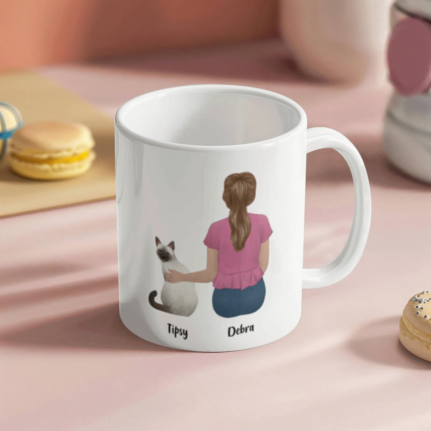 Personalized Cat Mom Ceramic Mug  - All I Need is my Kitty and Coffee