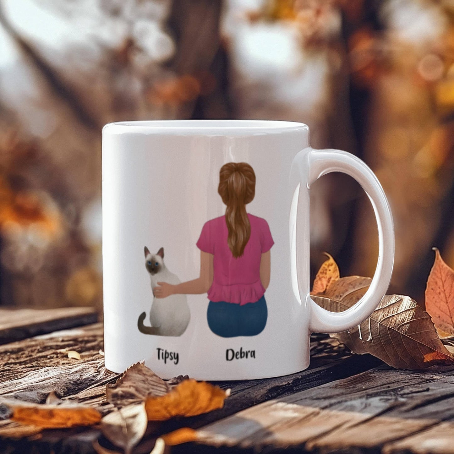 Personalized Cat Mom Ceramic Mug  - All I Need is my Kitty and Coffee
