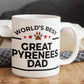 World's Best Great Pyrenees Dad White Ceramic Coffee Mug – Funny Great Pyrenees Dog Dad Gift Mug