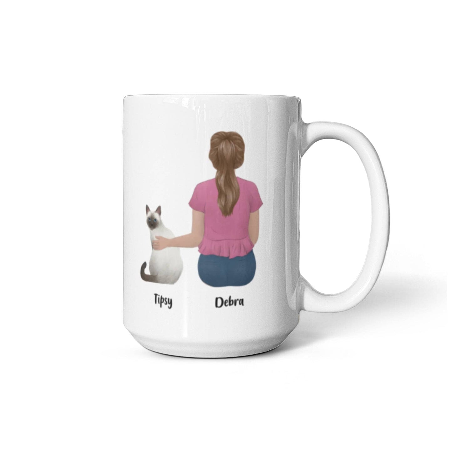 Personalized Cat Mom Ceramic Mug  - All I Need is my Kitty and Coffee