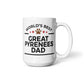 World's Best Great Pyrenees Dad White Ceramic Coffee Mug – Funny Great Pyrenees Dog Dad Gift Mug