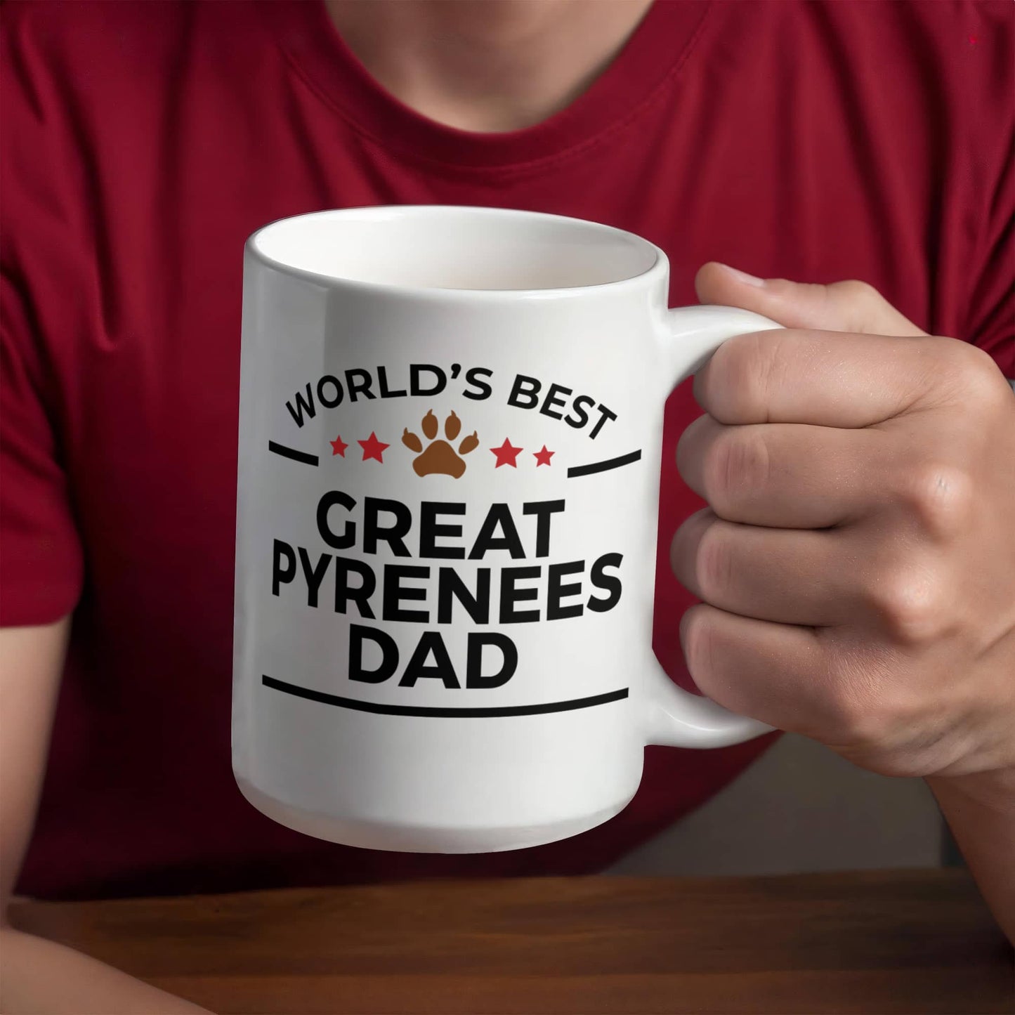 World's Best Great Pyrenees Dad White Ceramic Coffee Mug – Funny Great Pyrenees Dog Dad Gift Mug