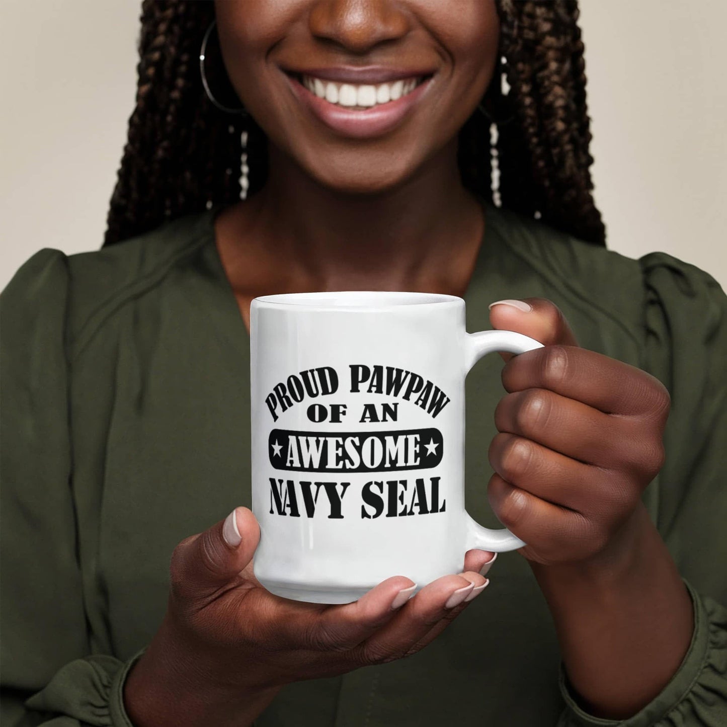 Proud PawPaw of a Navy Seal Ceramic Coffee Mug