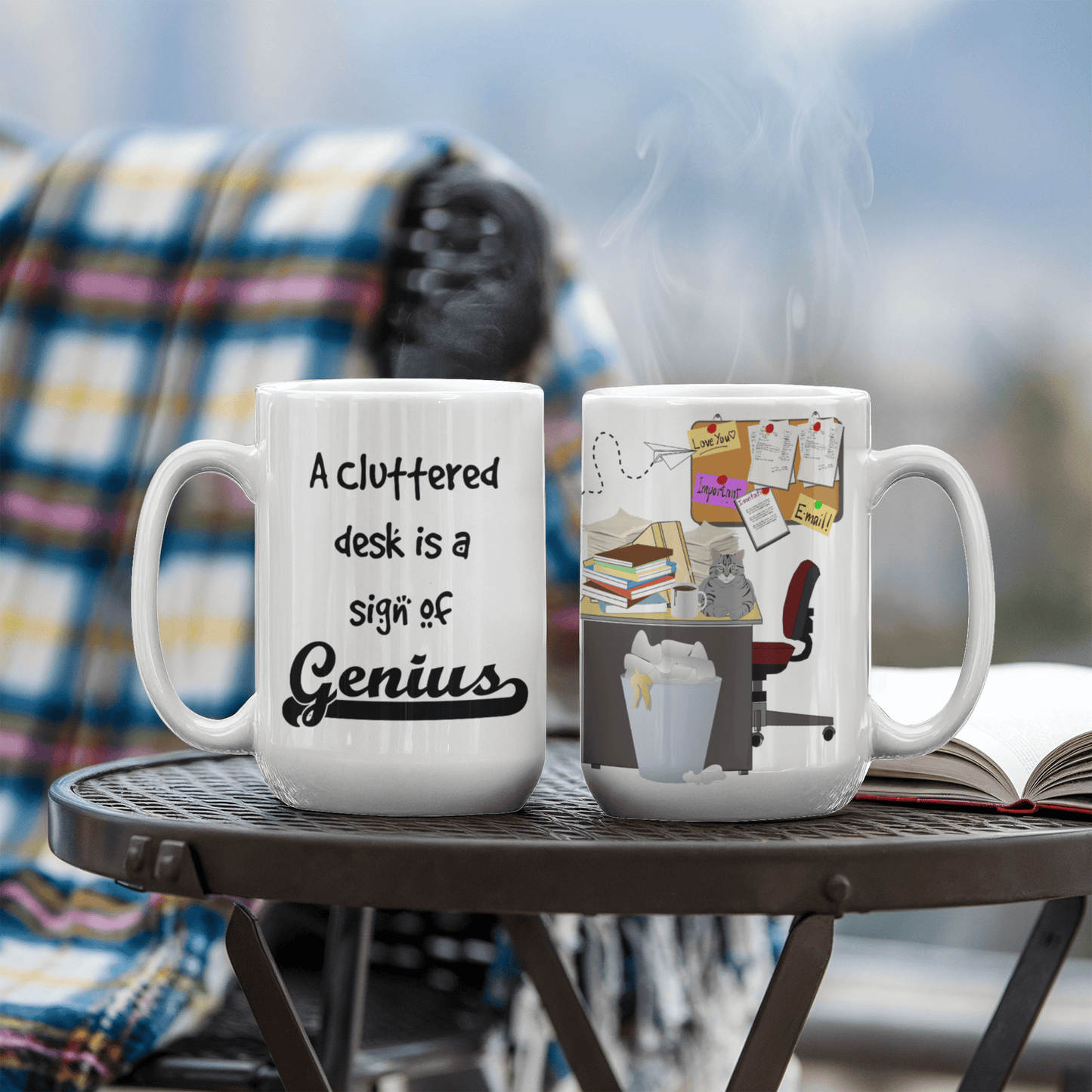Cluttered Desk Is a Sign of Genius Mug – Funny Office Coffee Mug – 11oz 15oz White Ceramic Mug  Gift for Coworker Boss