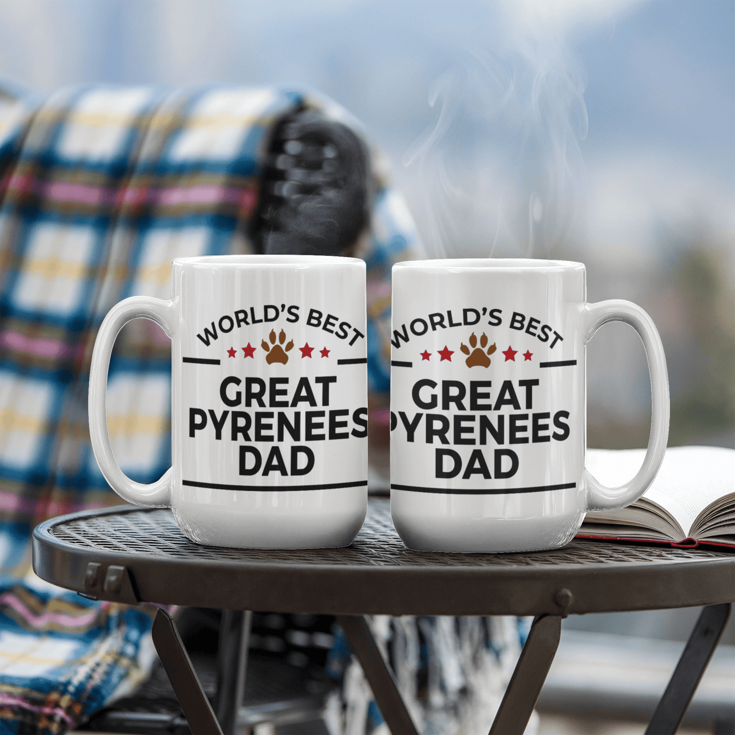 World's Best Great Pyrenees Dad White Ceramic Coffee Mug – Funny Great Pyrenees Dog Dad Gift Mug