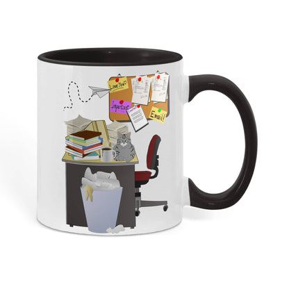 Cluttered Desk Is a Sign of Genius Mug – Funny Office Coffee Mug – 11oz 15oz  Two Tone Ceramic Mug Gift for Coworker Boss