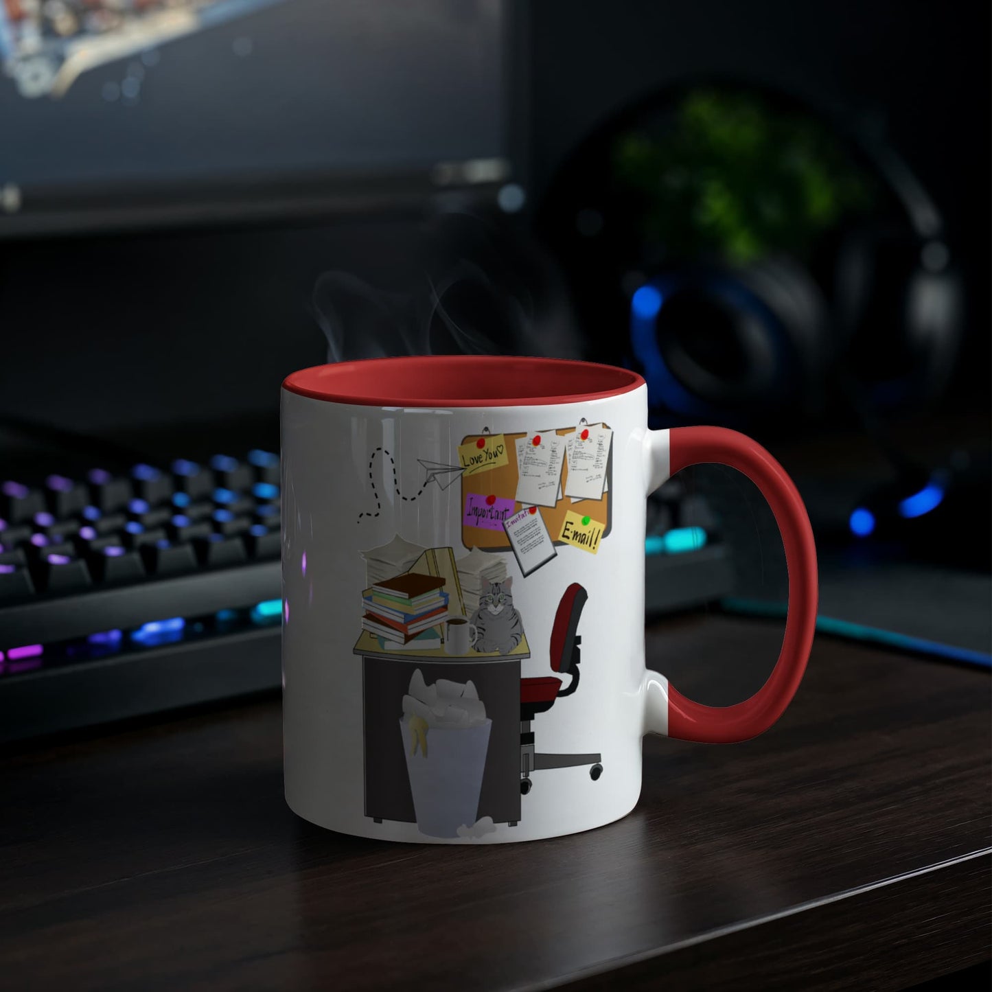 Cluttered Desk Is a Sign of Genius Mug – Funny Office Coffee Mug – 11oz 15oz  Two Tone Ceramic Mug Gift for Coworker Boss