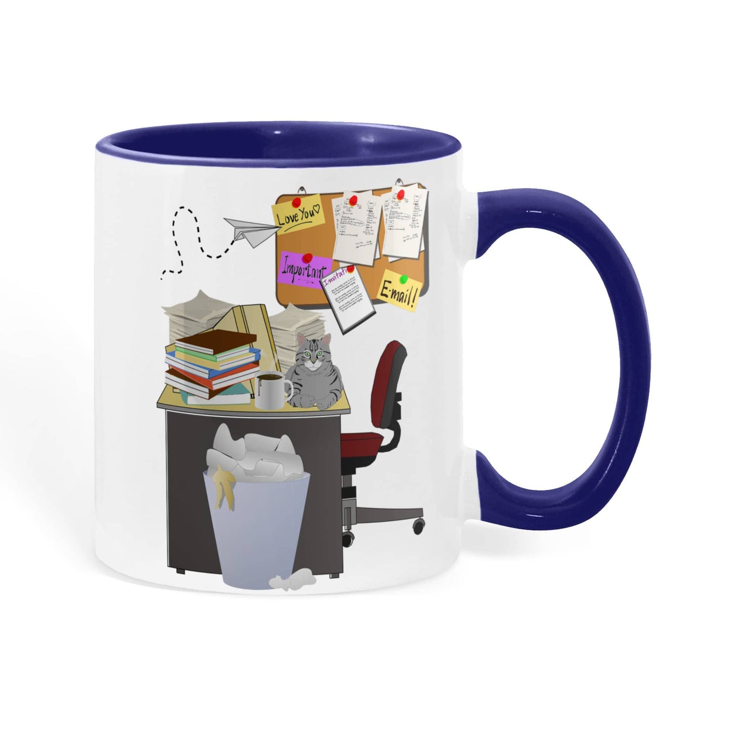 Cluttered Desk Is a Sign of Genius Mug – Funny Office Coffee Mug – 11oz 15oz  Two Tone Ceramic Mug Gift for Coworker Boss
