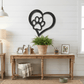 Paw and Heart Metal Wall Art | Pet Lover Metal Sign | Dog & Cat Memorial Decor | Made in USA