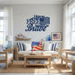 Patriotic Home of the Free Wall Art, American Flag Metal Sign, Rustic Farmhouse USA Decor, Military Tribute Wall Hanging Living Room Decor