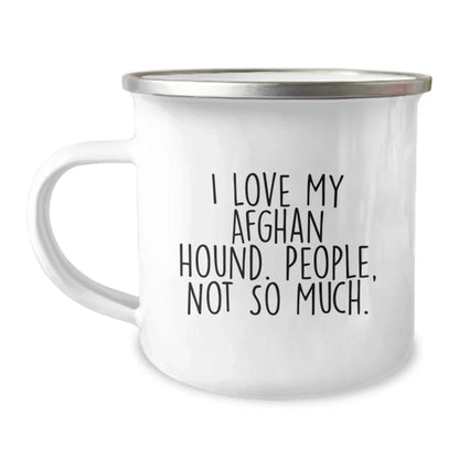 Afghan Hound Dog Lover Camping Mug, Funny Gift for Afghan Hound Dog Owners, Christmas Unique Presents from Friends and Family