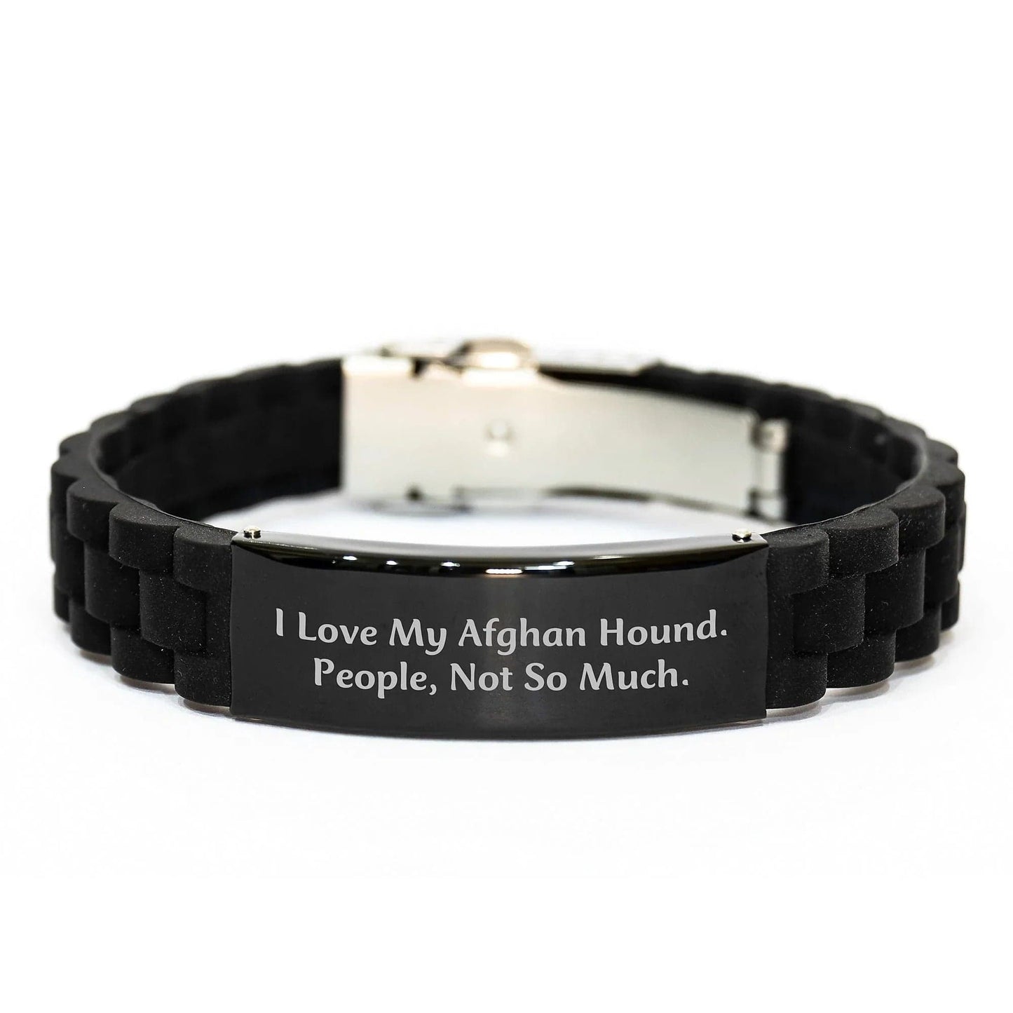 Funny Afghan Hound Dog Lover Gifts Christmas Unique Ideas for Friends Family - I Love My Afghan Hound People Not So Much Glide lock Clasp Bracelet