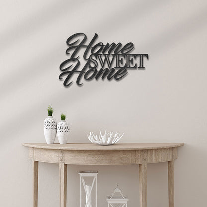 Home Sweet Home Steel Sign, Farmhouse Wall Decor, Script Wall Metal Art, Rustic Home Decor
