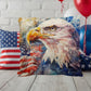 Patriotic Eagle with American Flag Pillow Cover