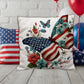 Patriotic USA Flag Butterfly Throw Pillow Home Decor