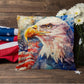 Patriotic Eagle with American Flag Pillow Cover