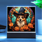 Halloween Dog Portrait Stained Glass Affect Acrylic Plaque