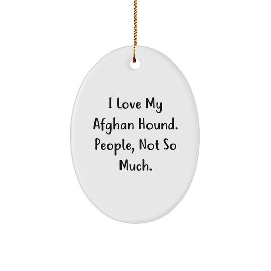 Funny Afghan Hound Dog Oval Ornament Gifts from Family for Loved Ones Christmas Unique Presents