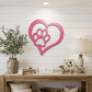 Paw and Heart Metal Wall Art | Pet Lover Metal Sign | Dog & Cat Memorial Decor | Made in USA