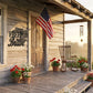 Patriotic Home of the Free Wall Art, American Flag Metal Sign, Rustic Farmhouse USA Decor, Military Tribute Wall Hanging Living Room Decor