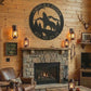 Howling Wolf Monogram Custom Indoor Outdoor Steel Wall Sign Art