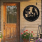 Personalized Deer Scene Metal Sign – Custom Last Name Wall Art – Rustic Cabin Forest Decor Gift