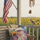 Patriotic Eagle with American Flag Pillow Cover