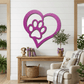 Paw and Heart Metal Wall Art | Pet Lover Metal Sign | Dog & Cat Memorial Decor | Made in USA