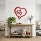 Paw and Heart Metal Wall Art | Pet Lover Metal Sign | Dog & Cat Memorial Decor | Made in USA