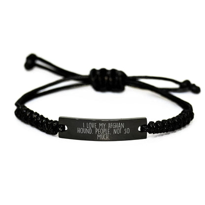 Funny Afghan Hound Dog Gifts for Men - Rope Bracelet Engraved Quote I Love My Afghan Hound People Not So Much Christmas Unique