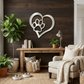 Paw and Heart Metal Wall Art | Pet Lover Metal Sign | Dog & Cat Memorial Decor | Made in USA