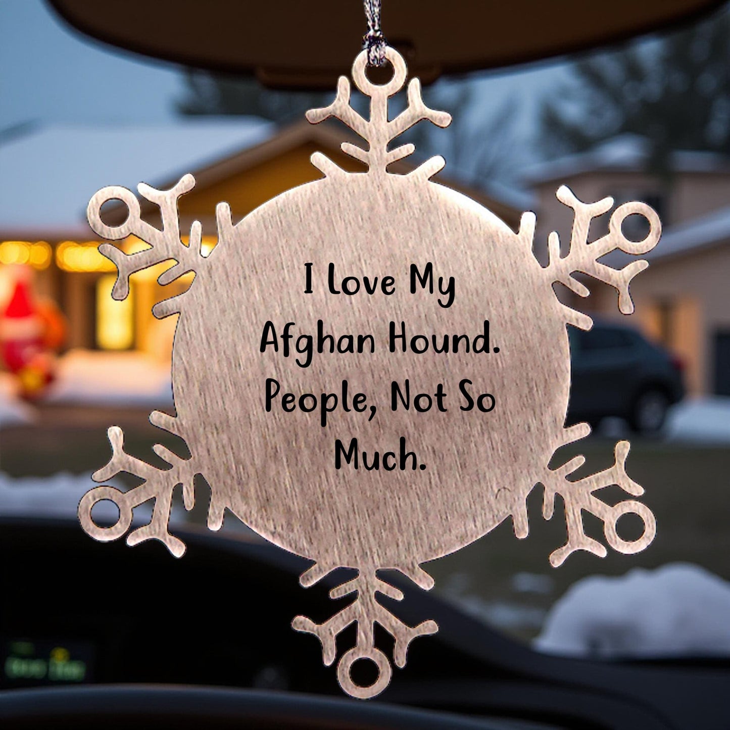 Funny Afghan Hound Dog Lover Christmas Unique Ornaments Snowflake Afghan Hound Dog Decorations I Love My Afghan Hound People Not So Much