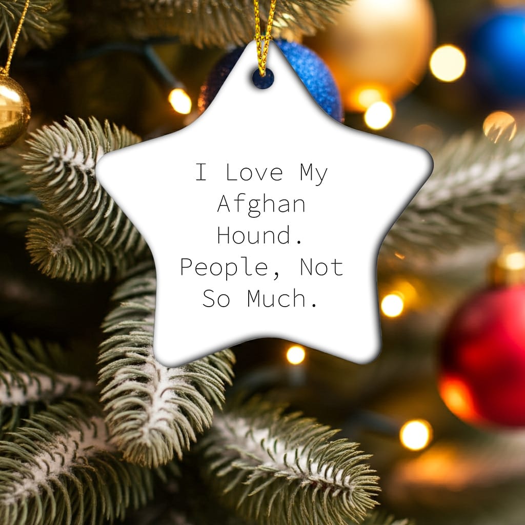 Funny Afghan Hound Dog Star Ornaments for Christmas Unique Gifts from Men to Family Members