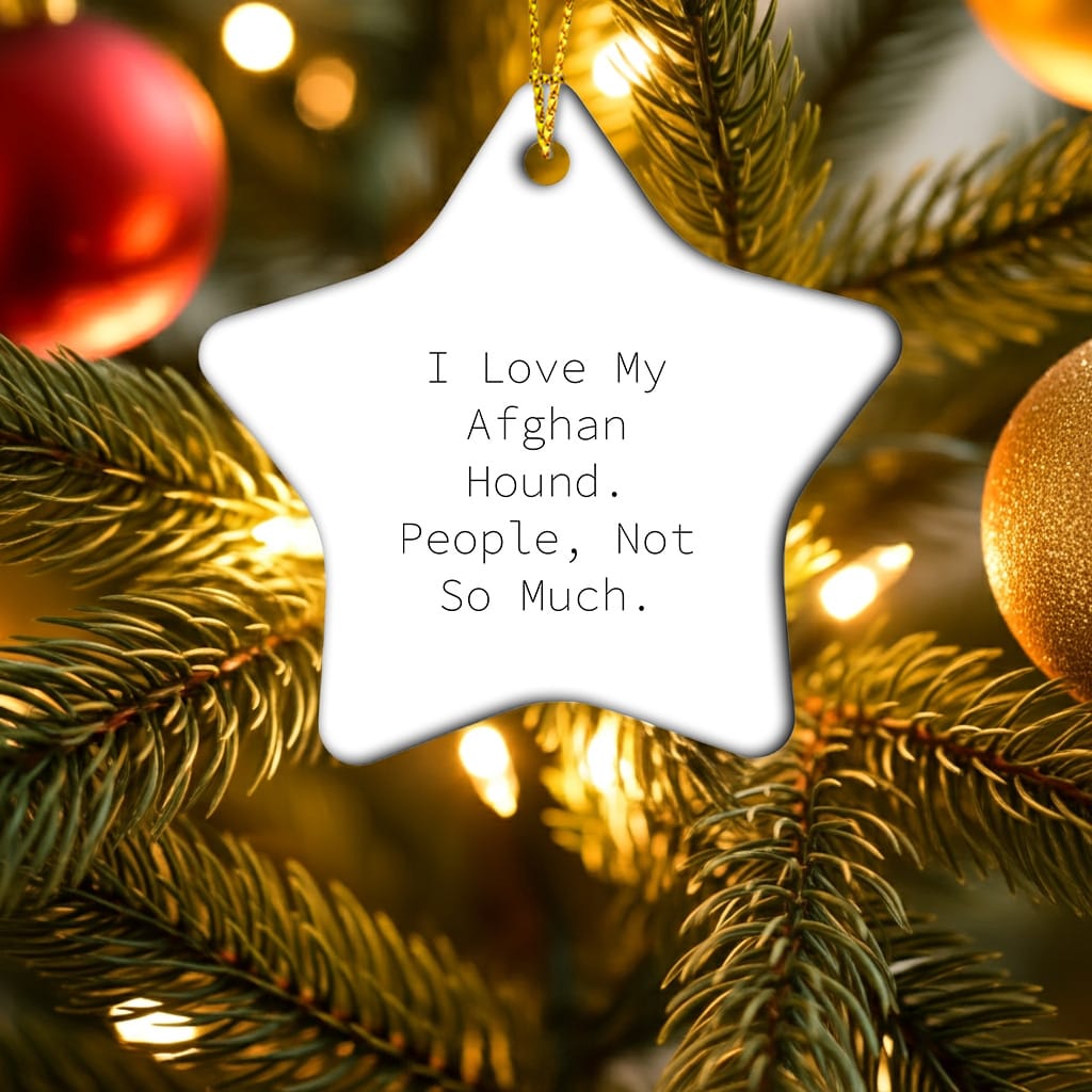 Funny Afghan Hound Dog Star Ornaments for Christmas Unique Gifts from Men to Family Members
