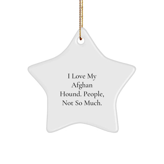 Funny Afghan Hound Dog Star Ornament Gifts from Friends or Family for Christmas, Unique Decorations for Home