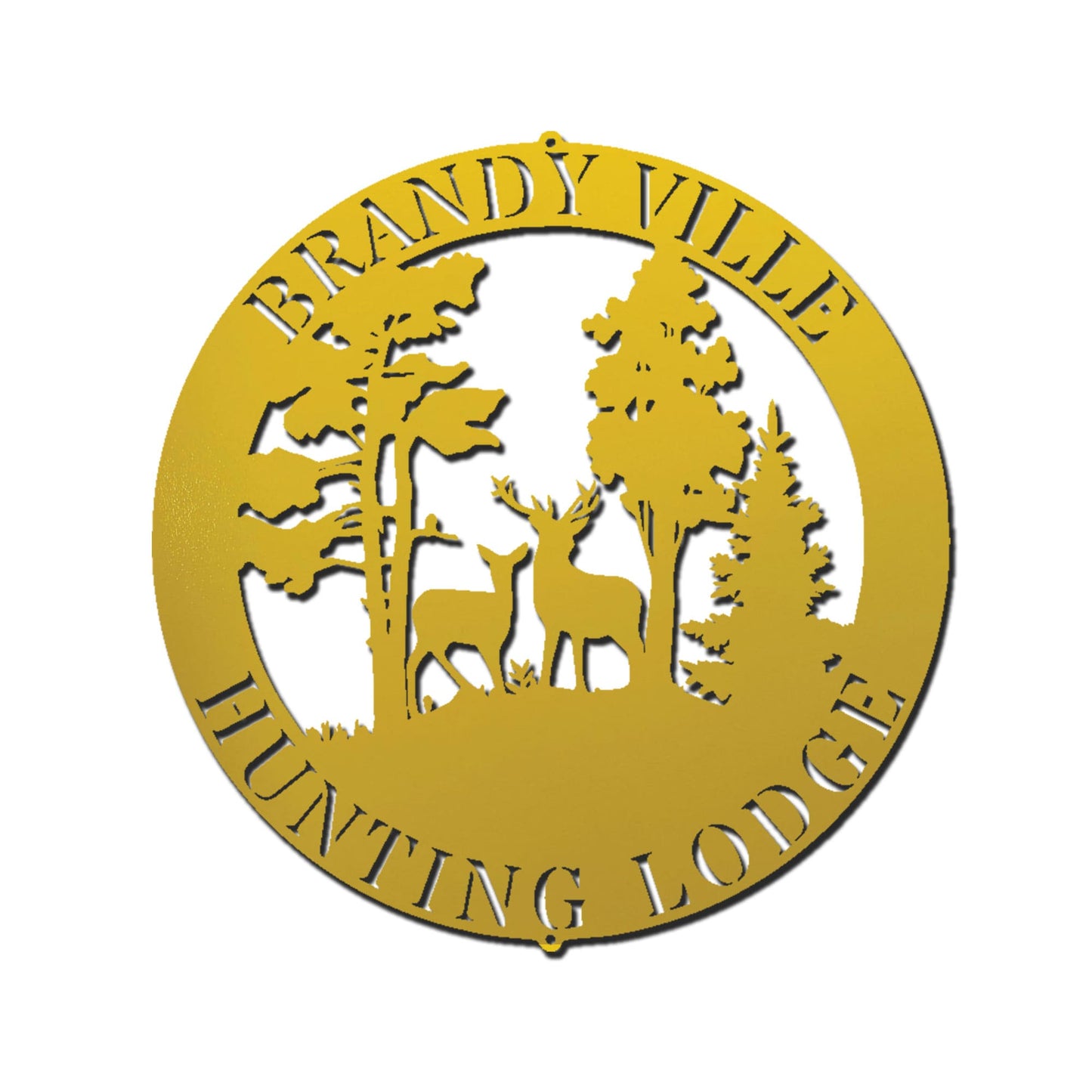 Personalized Hunting Lodge Metal Wall Art – Custom Deer Sign for Cabin, Man Cave & Outdoor Decor