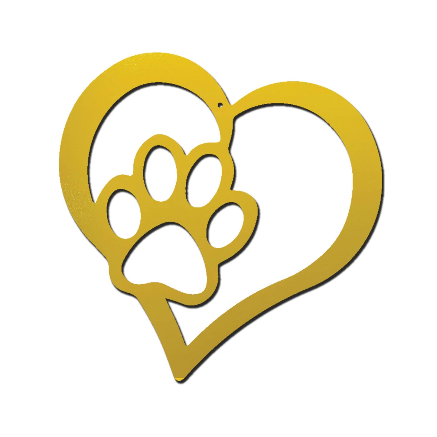 Puppy Love Metal Wall Art – Dog Paw Heart Metal Sign – Pet Lover Decor