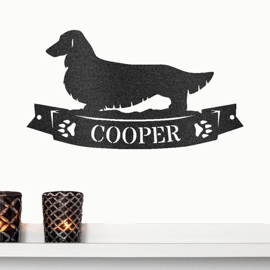 Dachshund Banner Monogram - Steel Sign