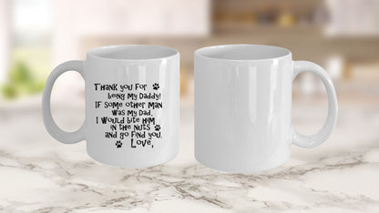 Personalized Dear Daddy funny Dog Dad Ceramic Coffee Mug with Custom photo upload