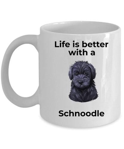 Schnoodle Black Dog Coffee Mug - Life is Better