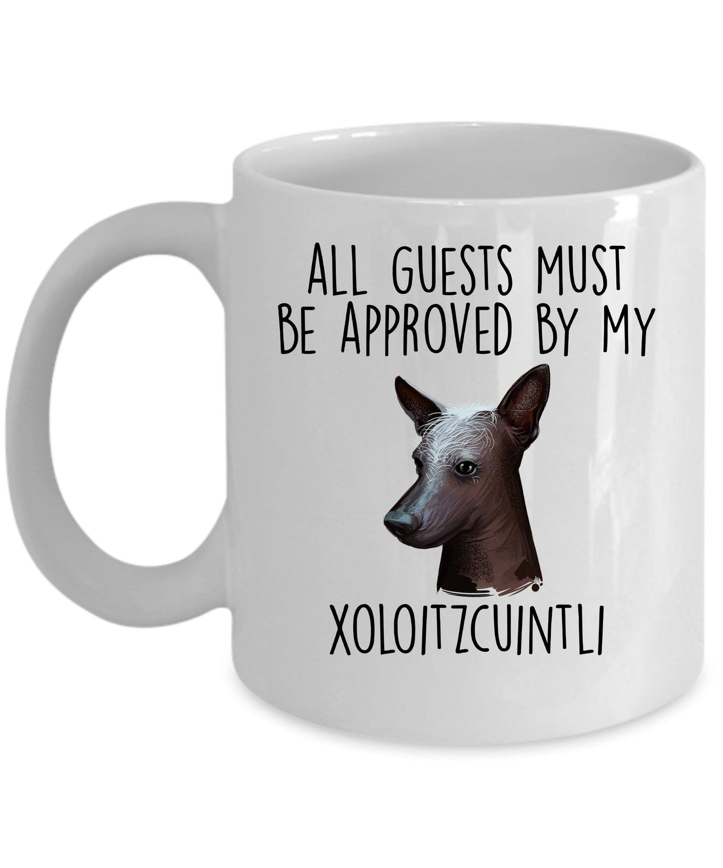 Xoloitzcuintli - Mexican Hairless Dog funny coffee Mug - All Guests must be approved
