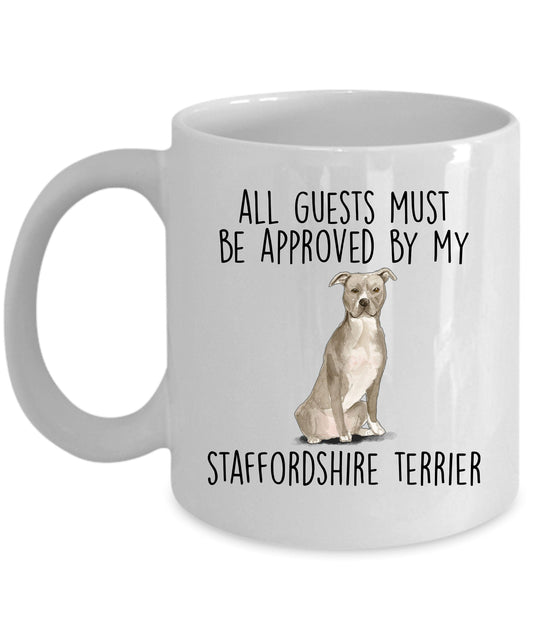 American Staffordshire Terrier - Pitbull - ceramic coffee mug - All guests must be approved
