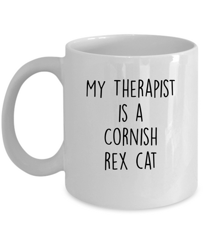 Cornish Rex Cat Therapist Personalized Funny Ceramic Coffee Mug